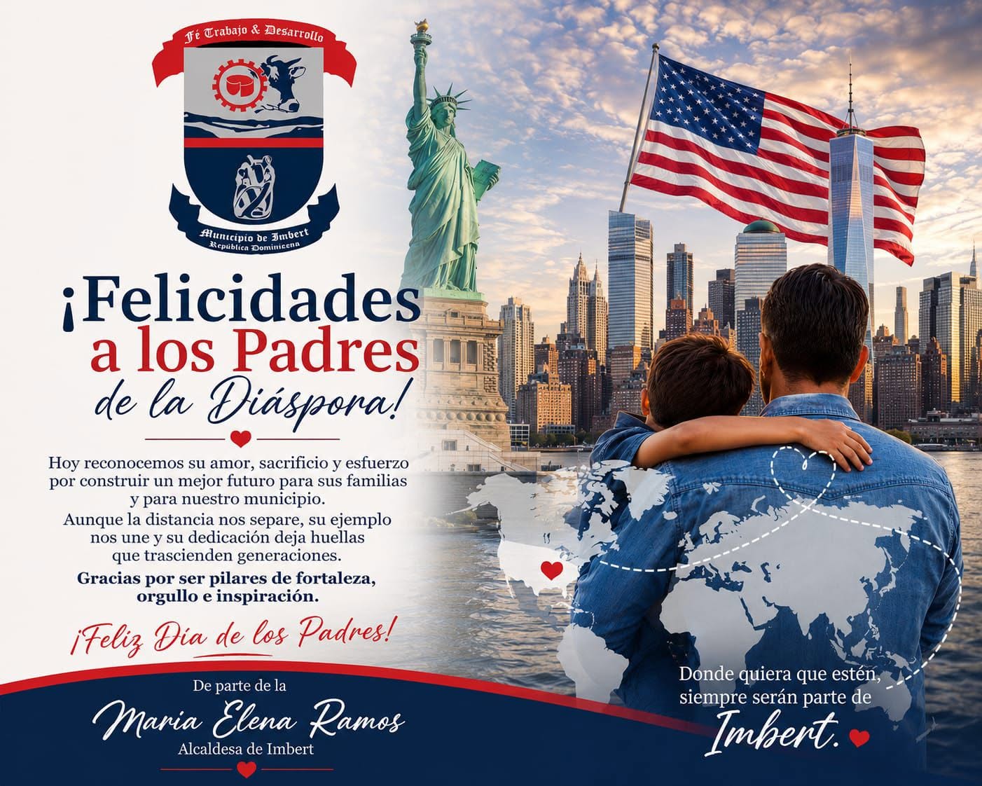 Alcaldía de Imbert, Felicita a todos los padres de la diáspora, en el Día del Padre.
